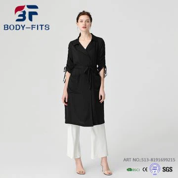 Vyö musta naisten takki